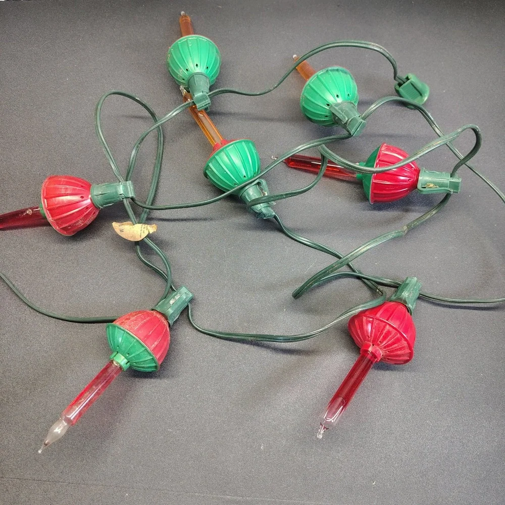Vintage Bubble Christmas Lights Red Green Vintage Holiday Decor